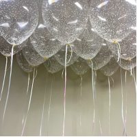 Прозрачные с белыми бусинками - 15шт